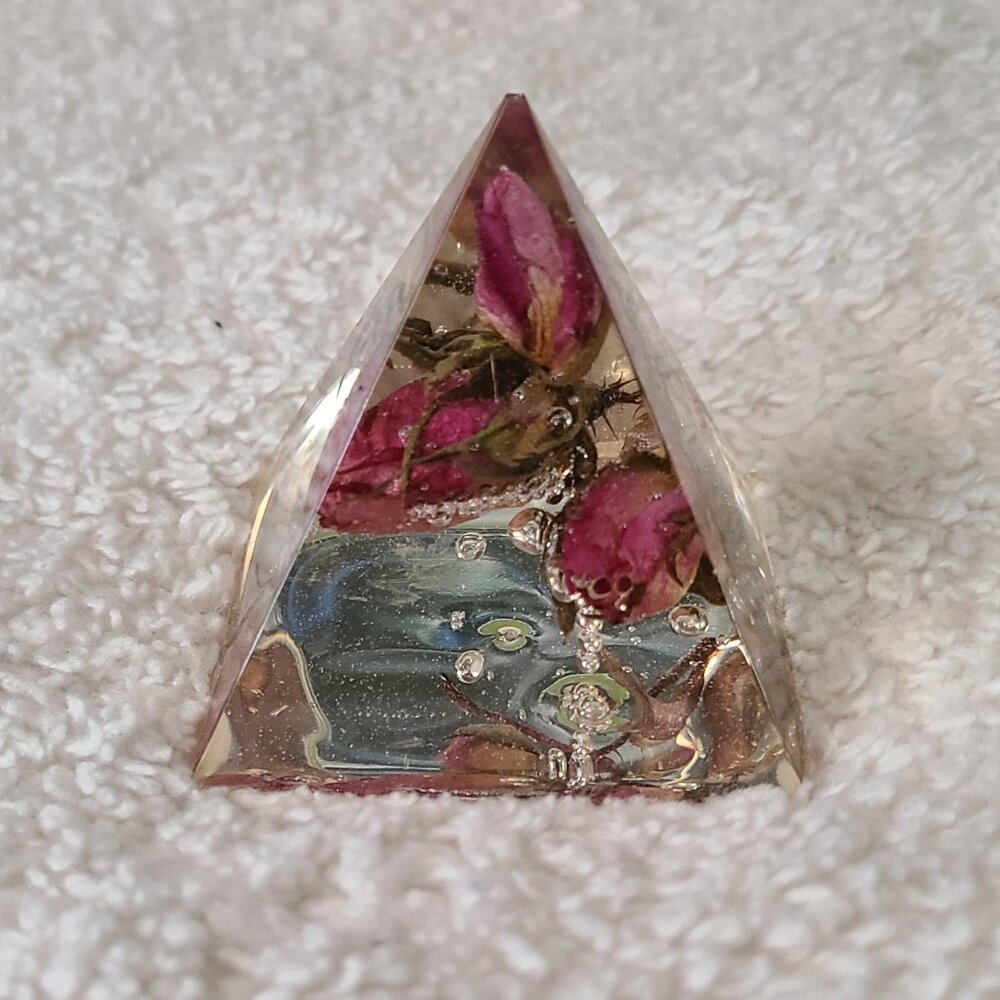 Wild Flowers In Classic Resin Pyramid